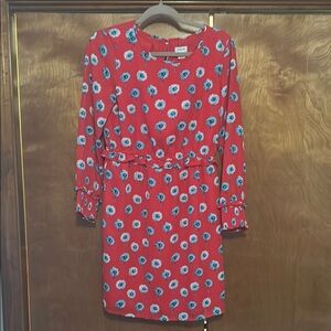Chic Red Floral Dress JCrew